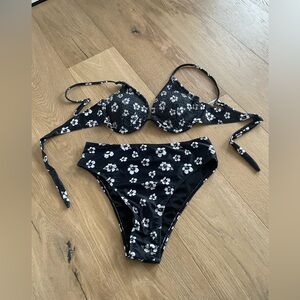 SHEIN Black floral Bikini Set